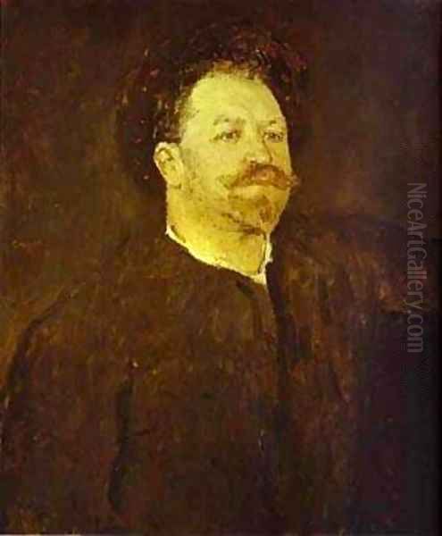 Portrait Of The Italian Singer Francesco Tamagno 1891 Oil Painting by Valentin Aleksandrovich Serov