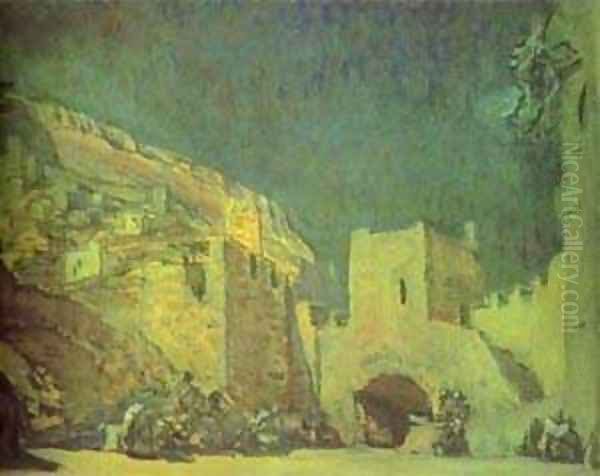 Set Design For The Opera Judith By Alexander Serov 1907 Oil Painting by Valentin Aleksandrovich Serov