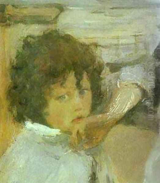 The Children (Sasha Serov) Detail 1899 Oil Painting by Valentin Aleksandrovich Serov