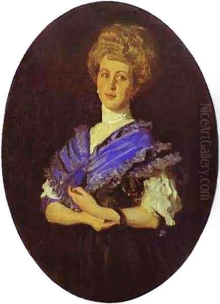 Portrait Of Elisaveta Karzinkina 1906 Oil Painting by Valentin Aleksandrovich Serov