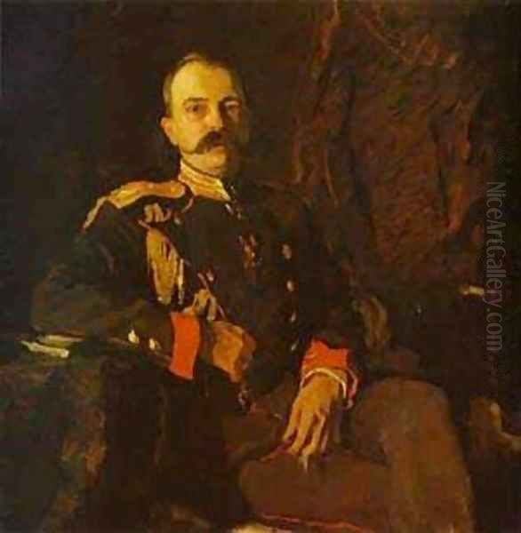 Portrait Of Grand Duke Georgy Mikhailovich 1901 Oil Painting by Valentin Aleksandrovich Serov