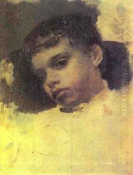 Portrait Of Kolya (Nikolay) Simonovich 1880 Oil Painting by Valentin Aleksandrovich Serov