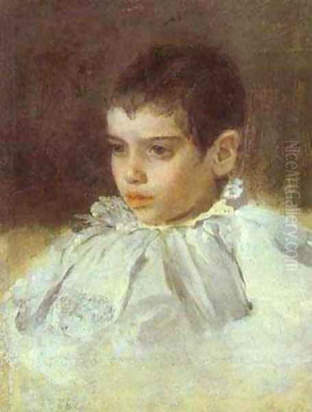 Portrait Of Lialia (Adelaida) Simonovich 1880 Oil Painting by Valentin Aleksandrovich Serov