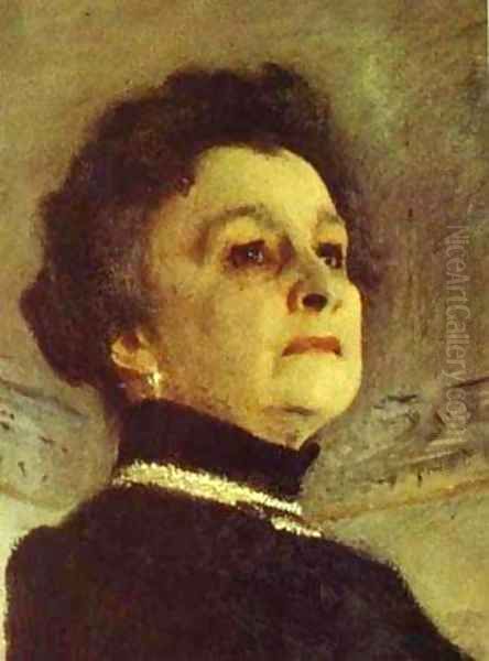 Portrait Of The Actress Maria Yermolova Detail 1905 Oil Painting by Valentin Aleksandrovich Serov