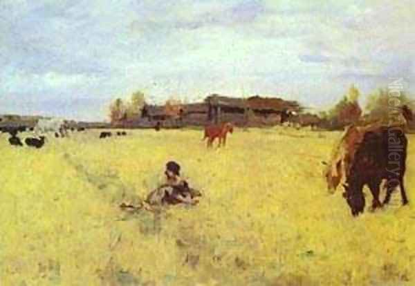 October Domotcanovo 1895 Oil Painting by Valentin Aleksandrovich Serov