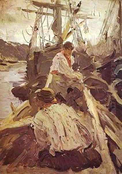 Pomors 1894 Oil Painting by Valentin Aleksandrovich Serov