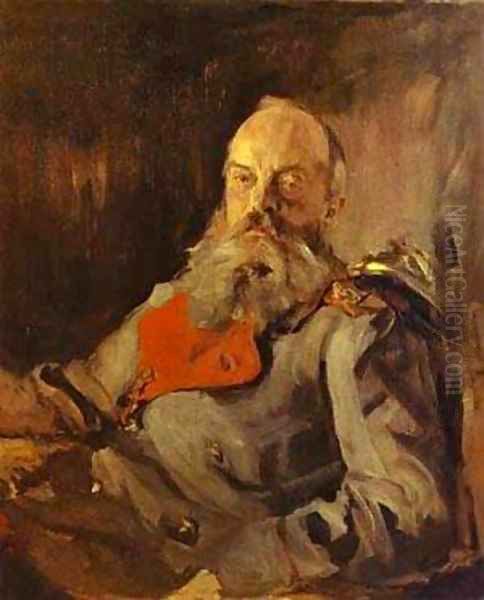 Portrait Of Grand Duke Mikhail Nikolayevich 1900 Oil Painting by Valentin Aleksandrovich Serov