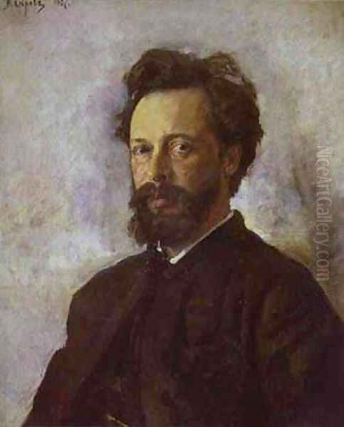 Portrait Of Sergei Chokolov 1887 Oil Painting by Valentin Aleksandrovich Serov