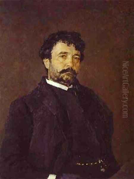 Portrait Of The Italian Singer Angelo Masini 1890 Oil Painting by Valentin Aleksandrovich Serov