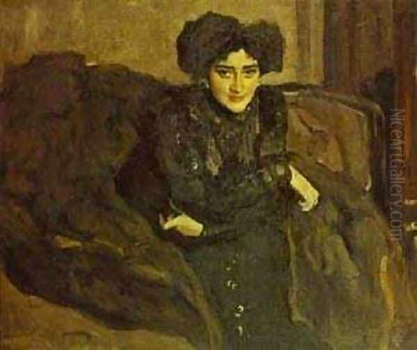 Portrait Of Yevdokia Loseva 1903 Oil Painting by Valentin Aleksandrovich Serov