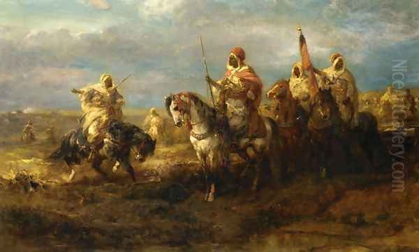 The Messenger Oil Painting by Adolf Schreyer