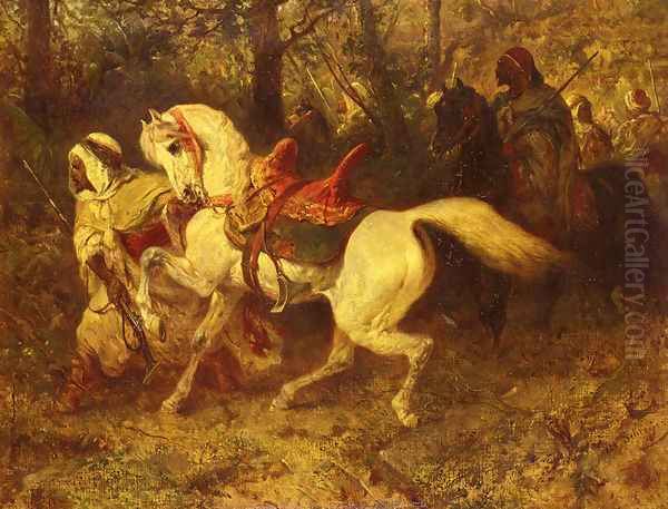 On The March Oil Painting by Adolf Schreyer