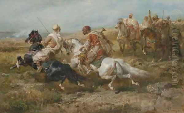 The Chase 2 Oil Painting by Adolf Schreyer