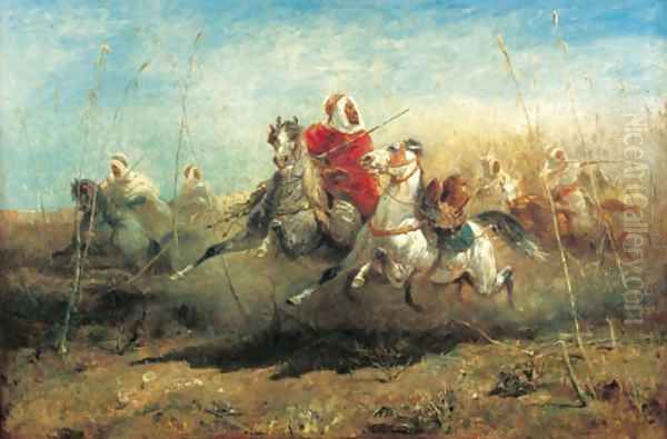 The Chase Oil Painting by Adolf Schreyer