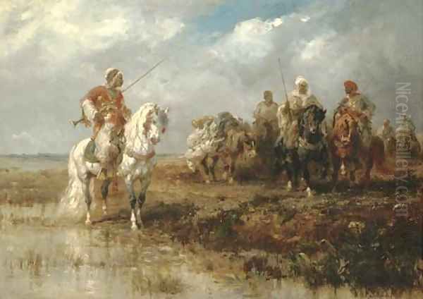 Oriental horseman Oil Painting by Adolf Schreyer