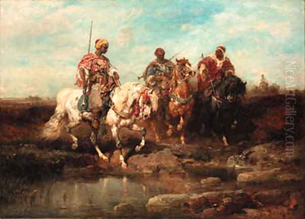 Oriental horseman 2 Oil Painting by Adolf Schreyer