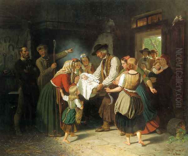 Das Findelkind Oil Painting by Hubert Salentin