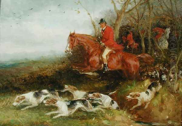 Foxhunting Breaking Cover Oil Painting by William Joseph Shayer