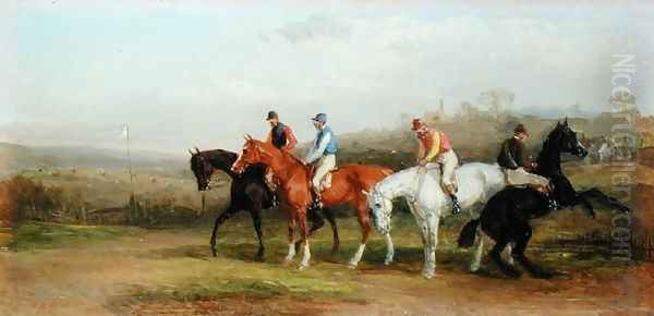 Steeplechasing At the Start Oil Painting by William Joseph Shayer