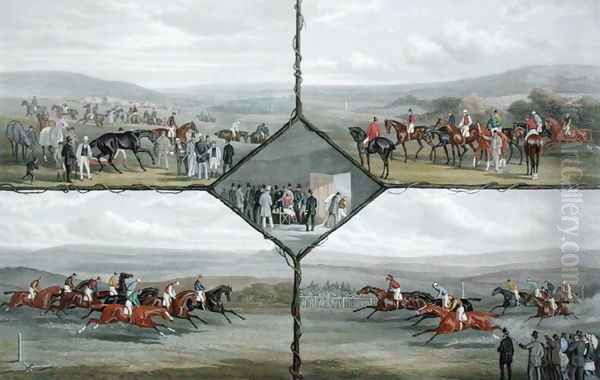 Racing Incidents, engraved by Edward Gilbert Hester c.1843-1903 published by Arthur Ackermann, 1876 Oil Painting by William Joseph Shayer