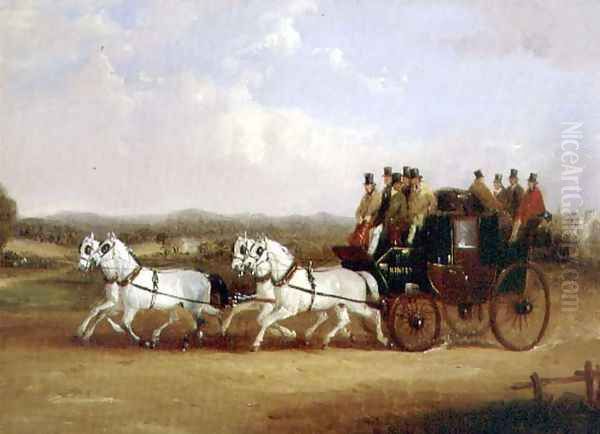 The Brighton Coach on the Open Road Oil Painting by William Joseph Shayer