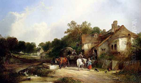 The Road Side Inn, Somerset Oil Painting by William Joseph Shayer