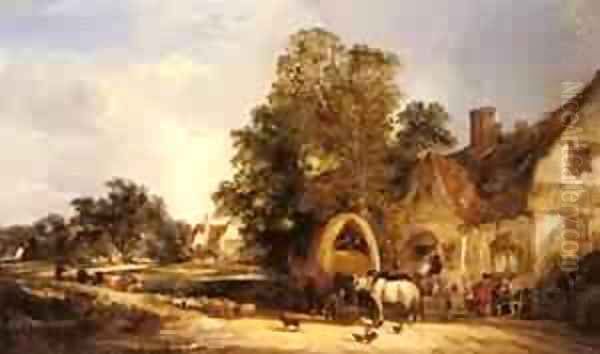 The Half Way House Thatcham Oil Painting by William Joseph Shayer