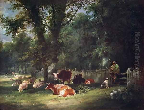 A Shady Corner Oil Painting by William Joseph Shayer