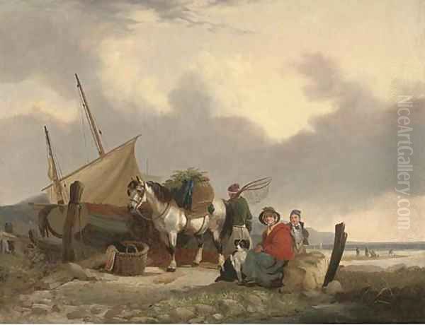 Loading up the day's catch Oil Painting by William Joseph Shayer