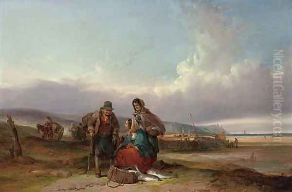 Sorting the catch Oil Painting by William Joseph Shayer