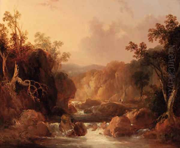 The River Dargle, Wicklow, Ireland Oil Painting by William Joseph Shayer