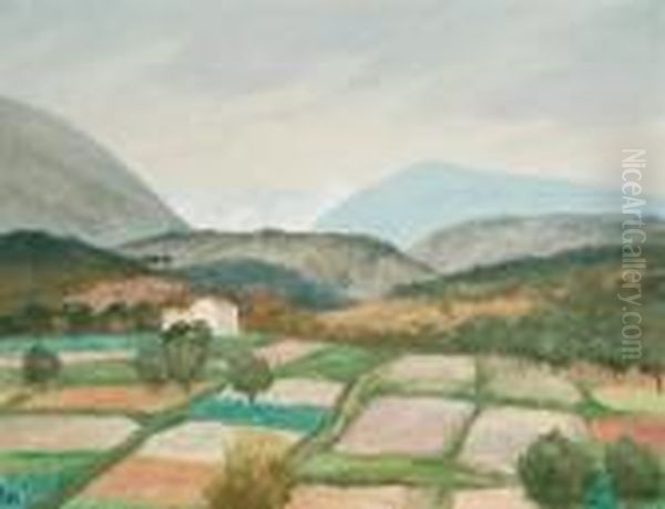 Mountains Near Vence, South Of France Oil Painting by Bonny Rupert