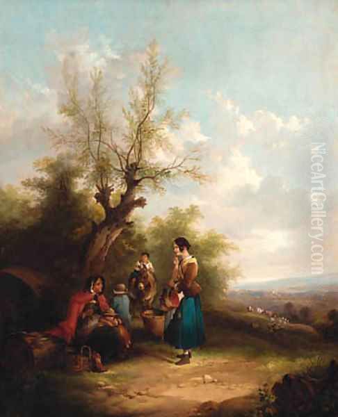 A rest by the wayside Oil Painting by William Joseph Shayer