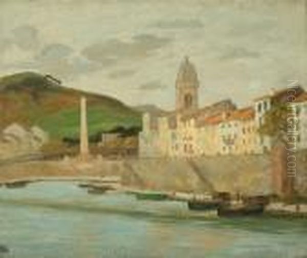 Old Harbour, Port Vendres Oil Painting by Bonny Rupert