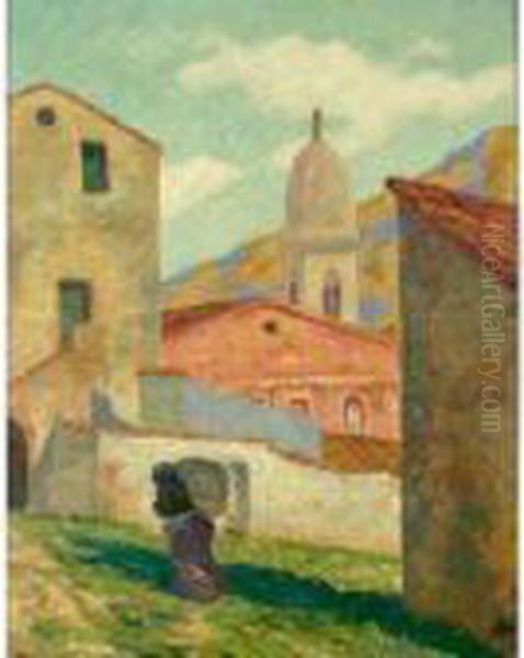 French Church Oil Painting by Bonny Rupert