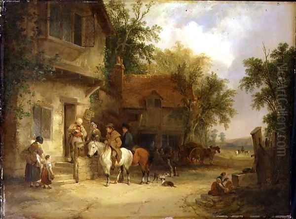 A Woodside Inn 1841 Oil Painting by William Joseph Shayer