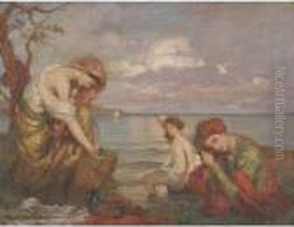 Au Bord De La Mer Oil Painting by Bonny Rupert