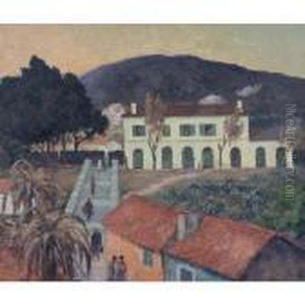 Railway Station At Bandol Oil Painting by Bonny Rupert