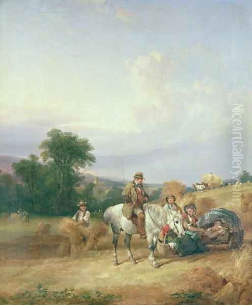 Harvesting Scene Oil Painting by William Joseph Shayer