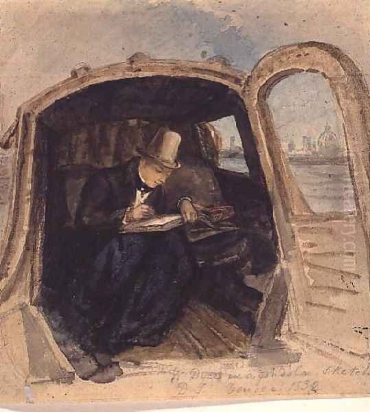 William Dyce 1806-64 in a Gondola Sketching in Venice, 1832 by David Scott