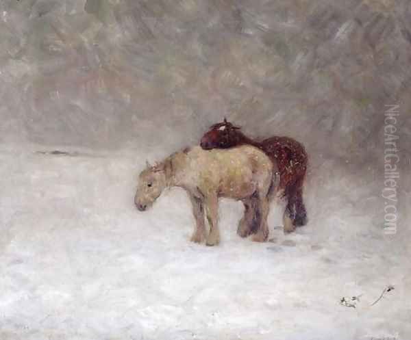 A Snow Storm, c.1891 Oil Painting by Edward Stott