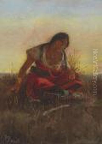 The Squaw Oil Painting by Charles Marion Russell