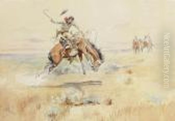 The Bronco Buster Oil Painting by Charles Marion Russell