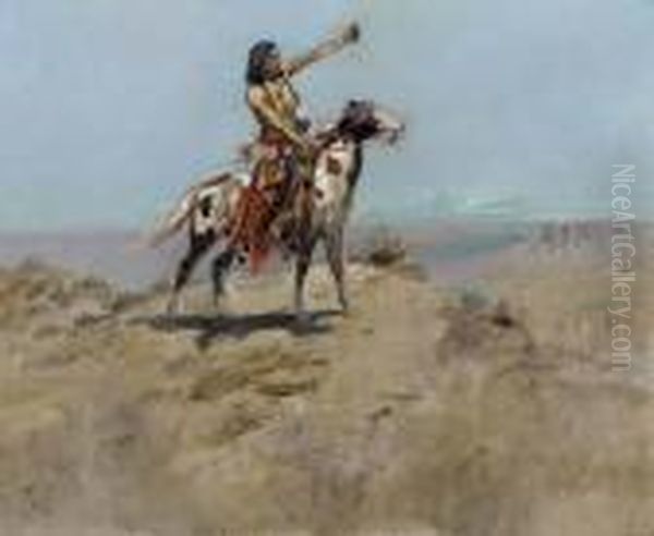 The Signal Oil Painting by Charles Marion Russell