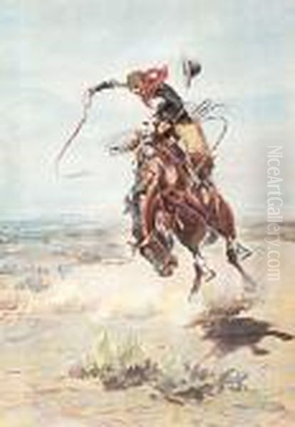 Bad Hoss Oil Painting by Charles Marion Russell