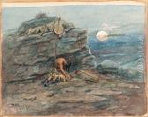 Mourning Her Warrior Dead Oil Painting by Charles Marion Russell