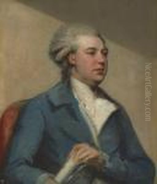 Portrait Of A Gentleman, Traditionally Identified As Frederick North Oil Painting by John Russell