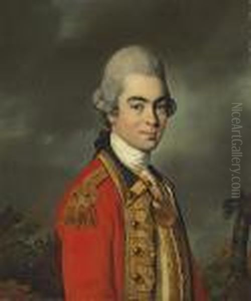 Portrait Of Lieutenant General Sir James Duff, Half-length, Inmilitary Uniform Oil Painting by John Russell