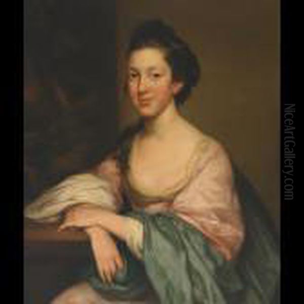 Portrait Of Mrs. Elliott Oil Painting by John Russell