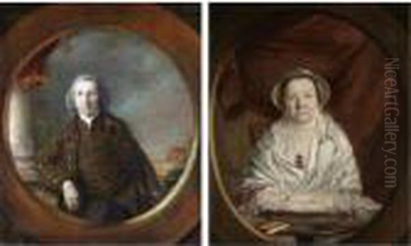 Portraits Of The Artist's Father And Mother Oil Painting by John Russell